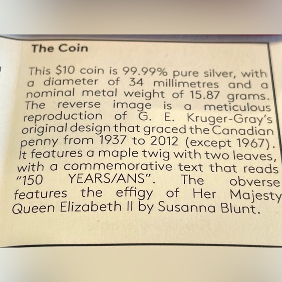 This coin is 99.99% pure silver, with a diameter of 34 millimetres. - Picture 5 of 6